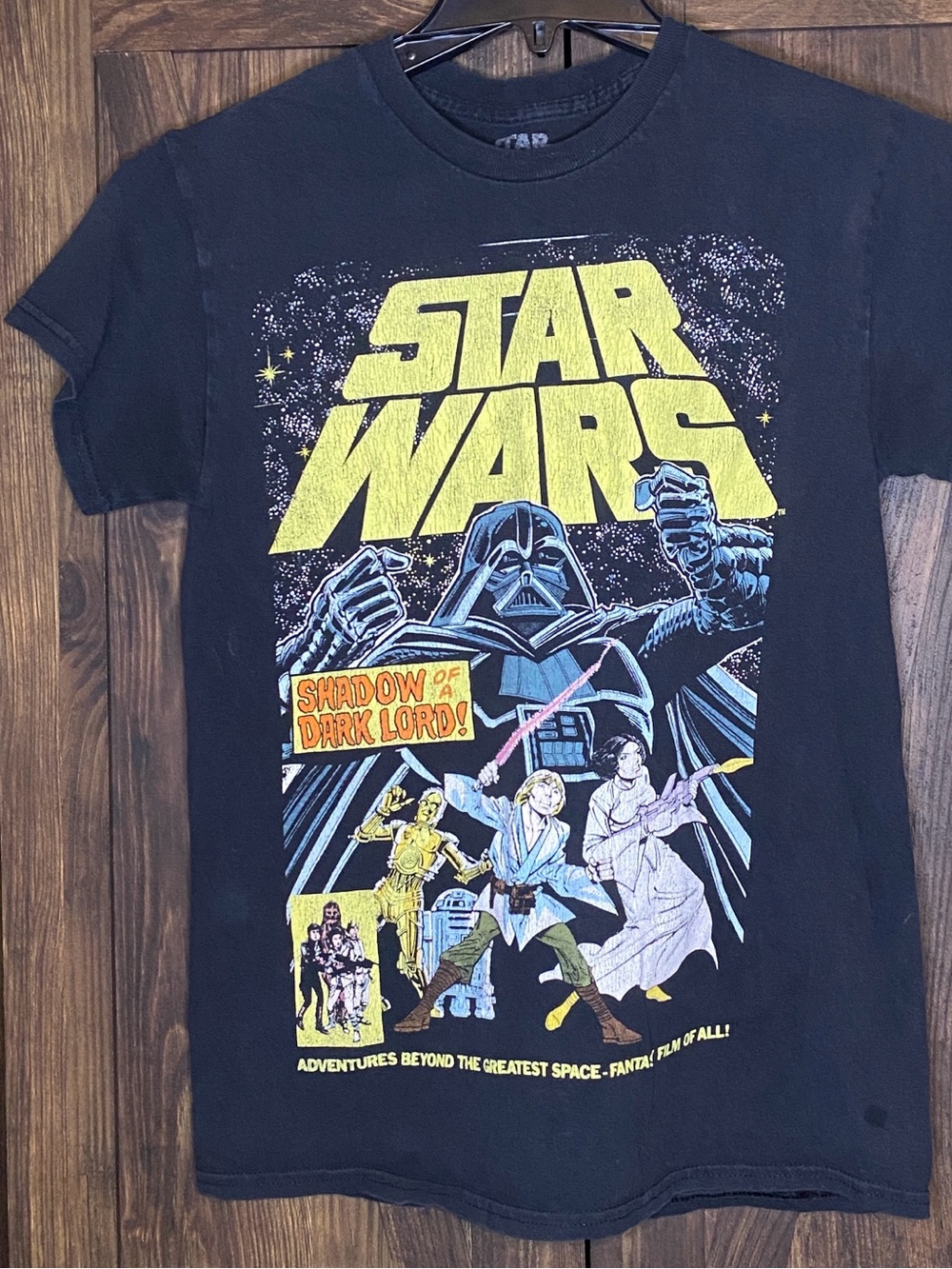 Star Wars Graphic Tee  - Black with Yellow & Multicolor Print